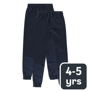 M&S Kids Cotton-Rich Joggers, 4-5 Years, Navy