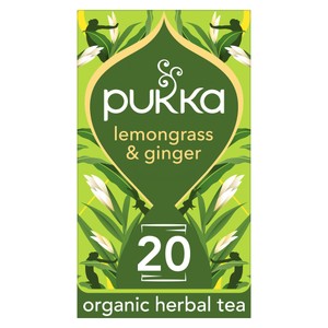 Pukka Organic Lemongrass & Ginger Tea x20 Home-Compostable Herbal Tea Bags