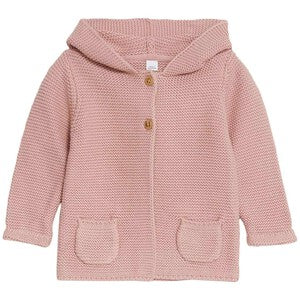 M&S Hooded Chunky Cardigan, 9-12 Months, Rose