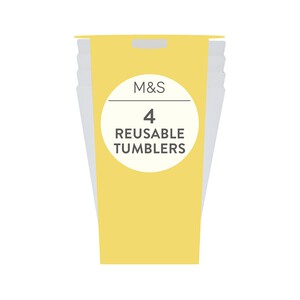 M&S White Reusable Picnic Tumblers
