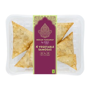 M&S 4 Hand Wrapped Vegetable Samosas