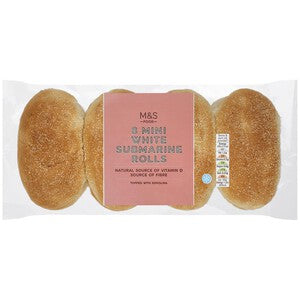 M&S Mini White Submarine Rolls