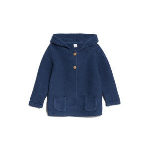 M&S Hooded Chunky Cardigan, 9-12 Months, Indigo