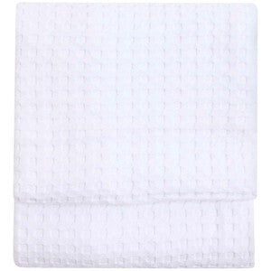 M&S Collection Pure Cotton Large Waffle Throw, One Size, Soft White