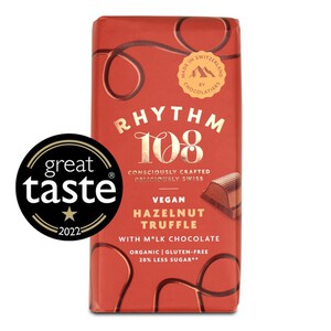 Rhythm 108 Swiss Vegan Hazelnut Truffle Bar with M'lk Chocolate
