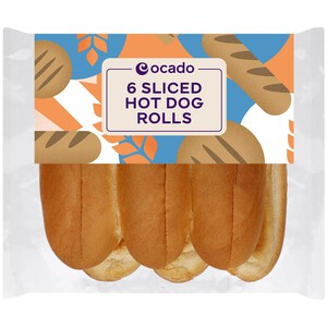 Ocado Sliced Hot Dog Rolls