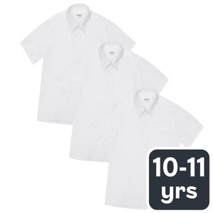 M&S Girls Easy Iron School Blouses, 10-11 Years, White