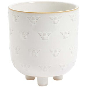 M&S Ceramic Bee Planter, White