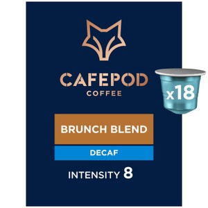 CafePod Decaf Brunch Blend Nespresso Compatible Aluminium Coffee Pods 18