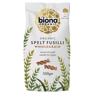 Biona Organic Spelt Wholegrain Fusilli Pasta
