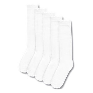 M&S KIDS Collection 5pk of Knee High Socks, White, 6-8