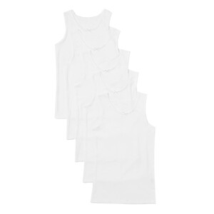 M&S Girls Pure Cotton Vests, 11-12 Years, White