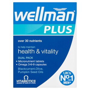 Vitabiotics Wellman Plus Health & Vitality Tablets Dual Pack