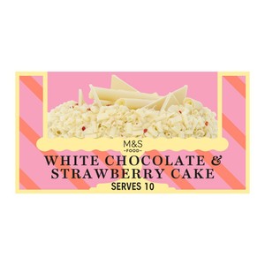 M&S White Chocolate & Strawberry Cake