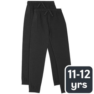 M&S Unisex Regular Fit Joggers, 11-12 Years, Black