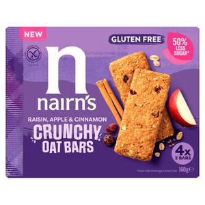 Nairn's Gluten Free Crunchy Oat Bars Raisin, Apple & Cinnamon