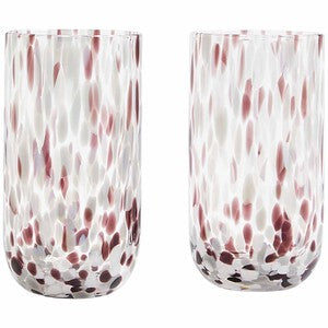 M&S Speckled Hi Ball Glasses, Plum