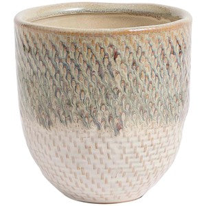 M&S Medium Glazed Textured Ceramic Planter, One Size, White