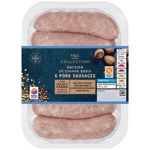M&S Collection British 6 Pork Sausages