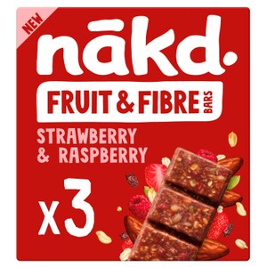 nakd. Fruit & Fibre Strawberry & Raspberry Bars