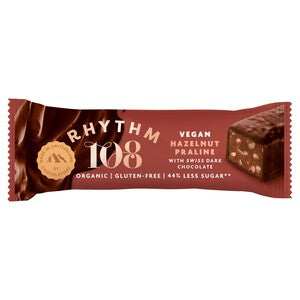 Rhythm 108 Swiss Vegan Hazelnut Praline Bar with Dark Chocolate