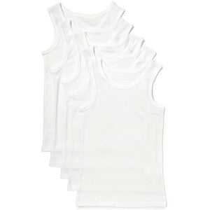 M&S Pure Cotton Vests, 5-6 Years, White