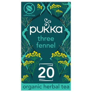 Pukka Organic Three Fennel Herbal Tea 20 Home Compostable Tea Bags