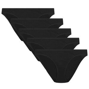 M&S Collection Cotton Modal Bikini Knickers, Size 16, Black