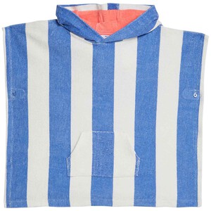 M&S Pure Cotton Striped Poncho, 4-5, Years, Blue
