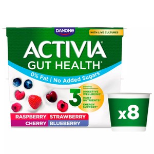 Activia Strawberry Raspberry Cherry & Blueberry No Added Sugar Fat Free