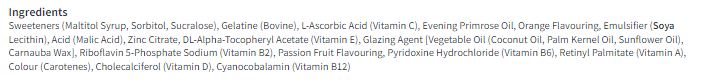 Bassetts Orange & Passion Fruit Multivitamins 12-18yrs 30 per pack