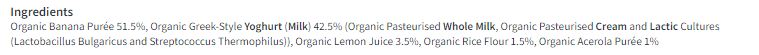 Piccolo Organic Banana & Lemon Greek-Style Yoghurt 100g
