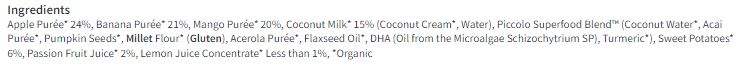 Piccolo Organic Superboost Banana, Coconut & Passionfruit, 8 Superfoods 7+m 100g